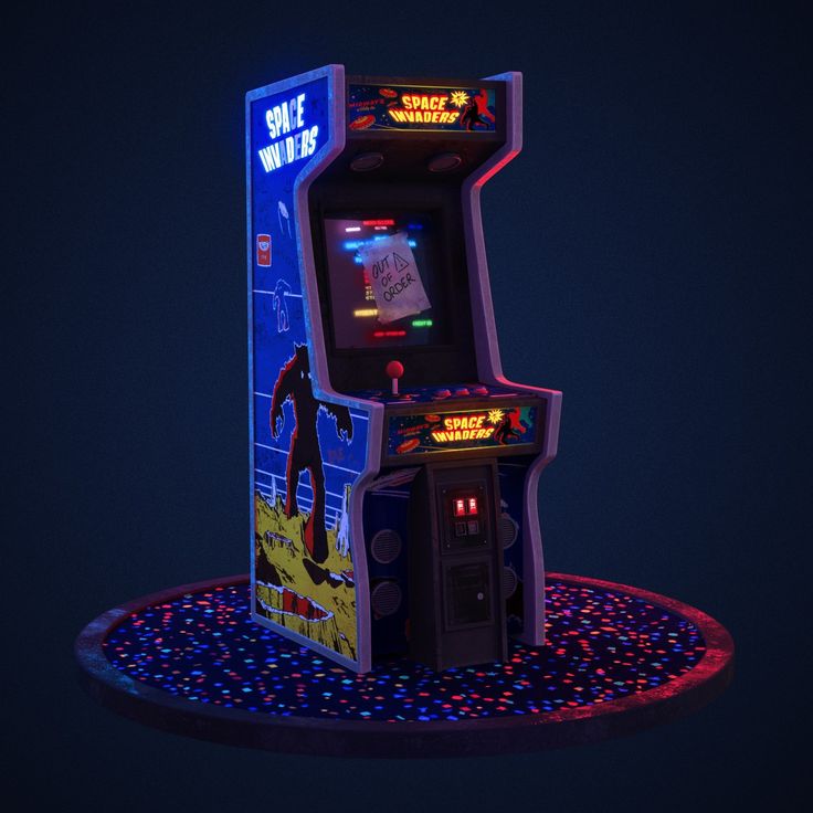 Space Invaders Themed Cabinet